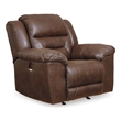 Bowery Hill Power Rocker Recliner with Faux Leather in Chocolate