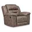 Bowery Hill Faux Leather Rocker Recliner with Gentle Rocking in Gray