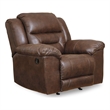Bowery Hill Faux Leather Rocker Recliner with Gentle Rocking in Chocolate