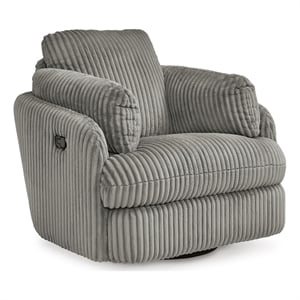Bowery Hill Swivel Glider Recliner with Hidden Storage in Gray