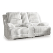 Bowery Hill Power Reclining Loveseat with Storage Console in Gray
