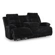 Bowery Hill Power Reclining Sofa with Drop-Down Table in Onyx