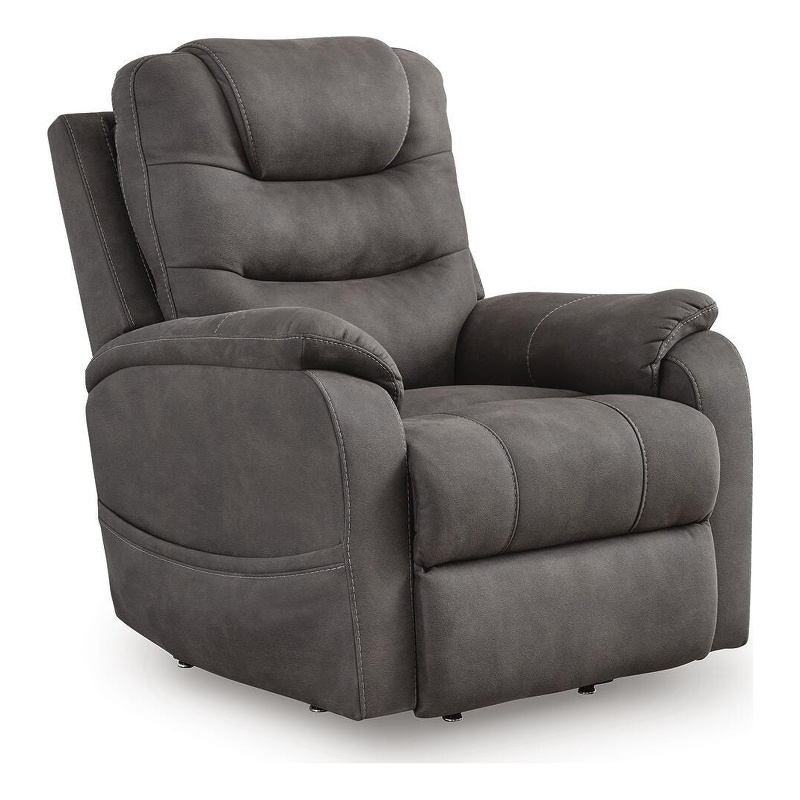 Bowery Hill Power Lift Recliner with Heat and Massage in Gunmetal