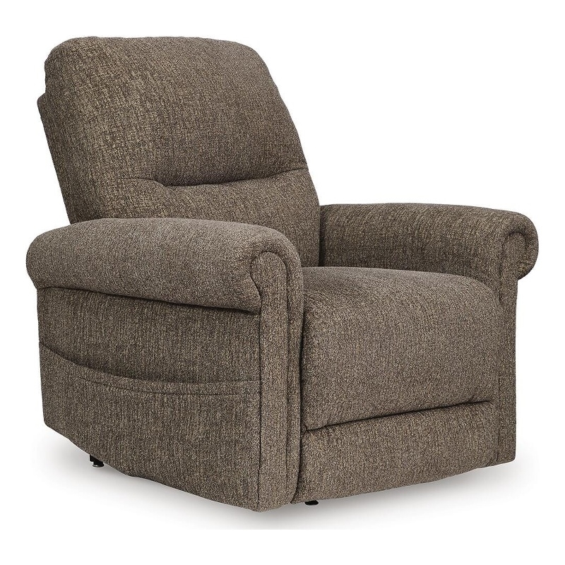 Bowery Hill Power Lift Recliner with Nuvella Fabric in Brown