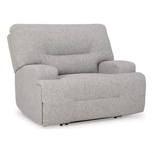 Bowery Hill Oversized Zero-Gravity Power Recliner with Headrest in Pewter