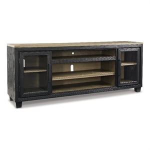 Bowery Hill 83&quot TV Stand with Fireplace Option for TVs up to 95&quot in Black