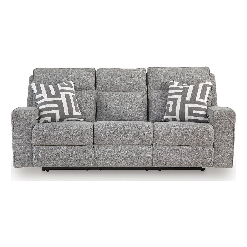 Bowery Hill Zero-Gravity Power Reclining Sofa with Headrest in Pewter