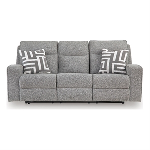 Bowery Hill Zero-Gravity Power Reclining Sofa with Headrest in Pewter