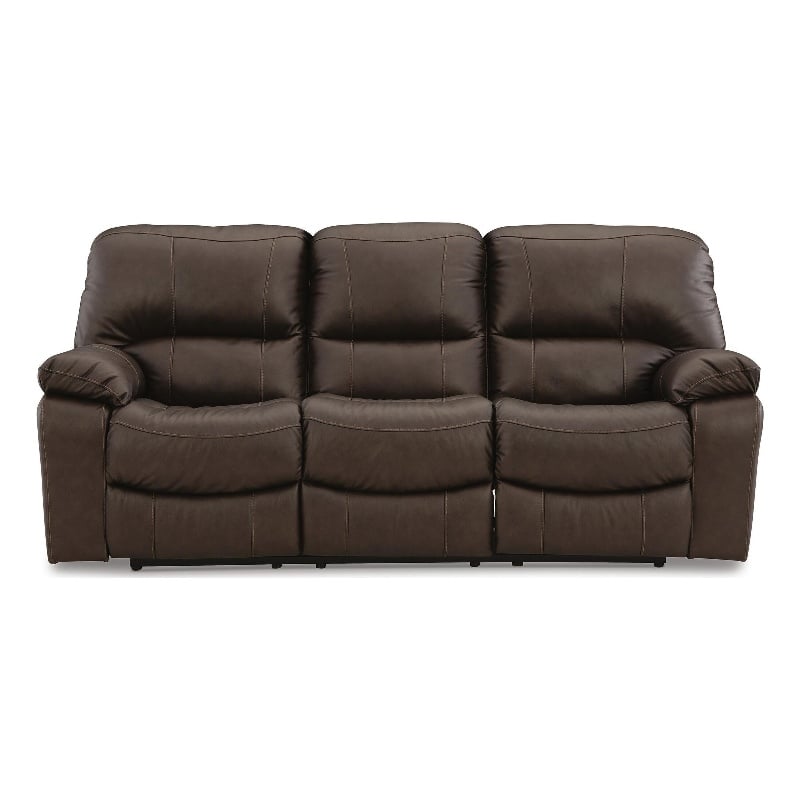 Bowery Hill Power Reclining Sofa with USB Charging Port in Brown