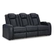 Bowery Hill Power Reclining Sofa with LED Lighting in Sapphire
