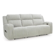 Bowery Hill Zero-Gravity Power Reclining Sofa with LED in Light Gray