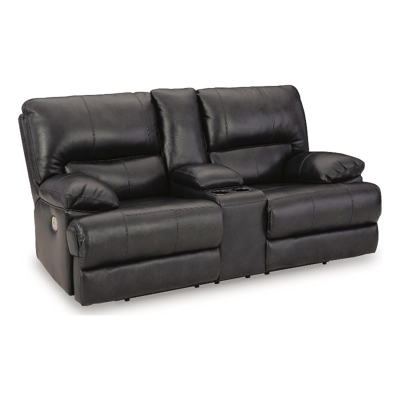Bowery Hill Zero-Gravity Power Reclining Loveseat with Headrest in Black