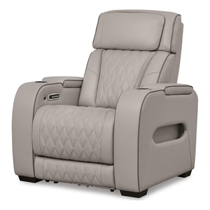 Bowery Hill Power Recliner with Heat and Air Massage in Gray