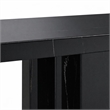Bowery Hill Rectangular Console Table in Black Mirrored Finish with Marble