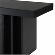 Bowery Hill Rectangular Console Table in Black Mirrored Finish with Marble