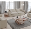Bowery Hill Contemporary Engineered Stone End Table in Beige Finish