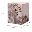 Bowery Hill Contemporary Engineered Stone End Table in Beige Finish