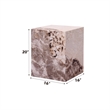 Bowery Hill Contemporary Engineered Stone End Table in Beige Finish