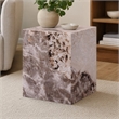 Bowery Hill Contemporary Engineered Stone End Table in Beige Finish