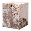 Bowery Hill Contemporary Engineered Stone End Table in Beige Finish