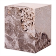 Bowery Hill Contemporary Engineered Stone End Table in Beige Finish