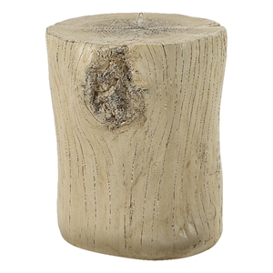 Bowery Hill Cement Concrete Round Accent Table in Natural Brown Finish