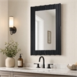 Bowery Hill Rectangular Accent Mirror with Marble Design in Black