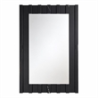 Bowery Hill Rectangular Accent Mirror with Marble Design in Black