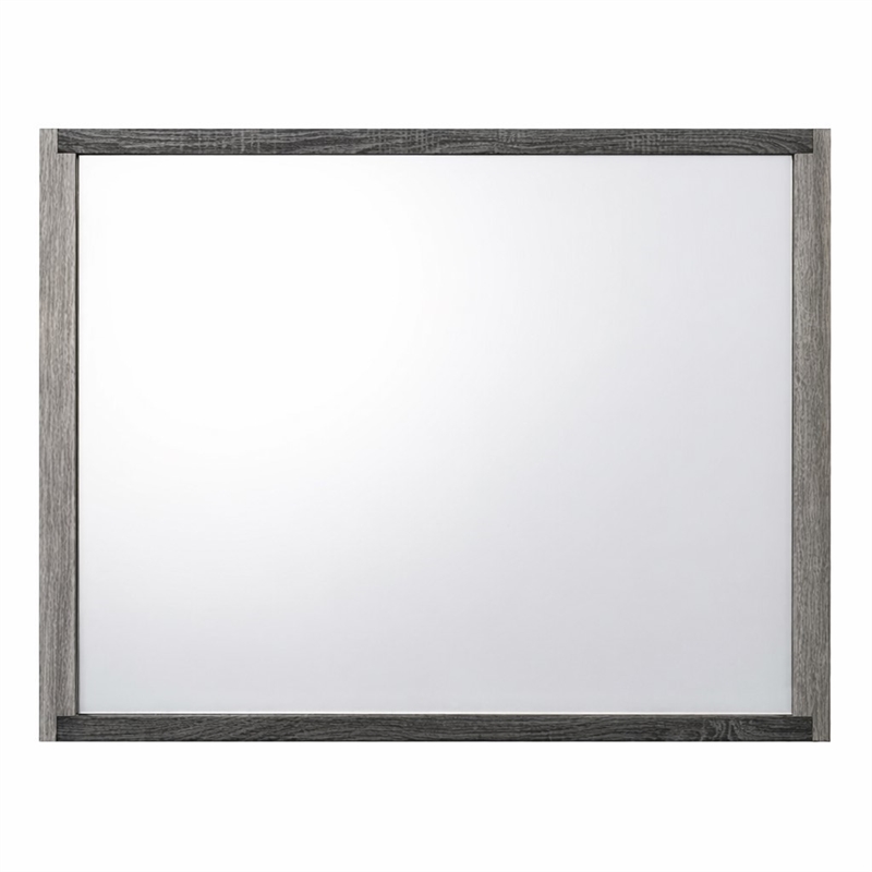 Bowery Hill Transitional Rectangular Mirror in Gray MDF and Glass