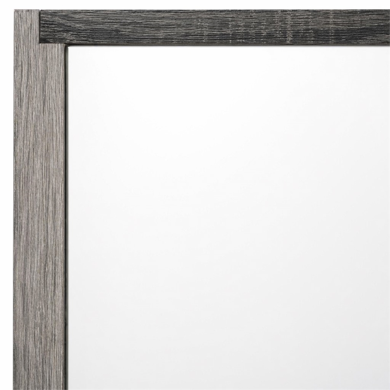 Bowery Hill Transitional Rectangular Mirror in Gray MDF and Glass