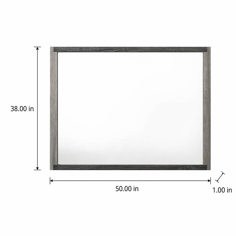Bowery Hill Transitional Rectangular Mirror in Gray MDF and Glass