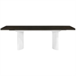 Bowery Hill Wood Rectangular Extension Dining Table in White and Brown