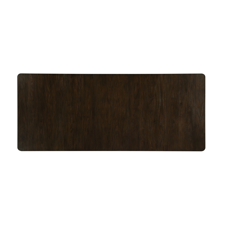 Bowery Hill Wood Rectangular Extension Dining Table in White and Brown