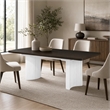 Bowery Hill Wood Rectangular Extension Dining Table in White and Brown