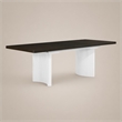 Bowery Hill Wood Rectangular Extension Dining Table in White and Brown