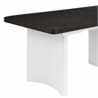 Bowery Hill Wood Rectangular Extension Dining Table in White and Brown