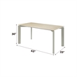 Bowery Hill Ingram Rectangular Ceramic Dining Table in Light Gray