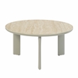 Bowery Hill Round Coffee Table with Ceramic Top in Light Gray