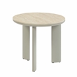Bowery Hill Round End Table with Ceramic Top in Light Gray