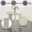 Bowery Hill Round End Table with Ceramic Top in Light Gray