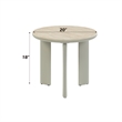 Bowery Hill Round End Table with Ceramic Top in Light Gray