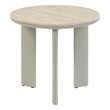 Bowery Hill Round End Table with Ceramic Top in Light Gray