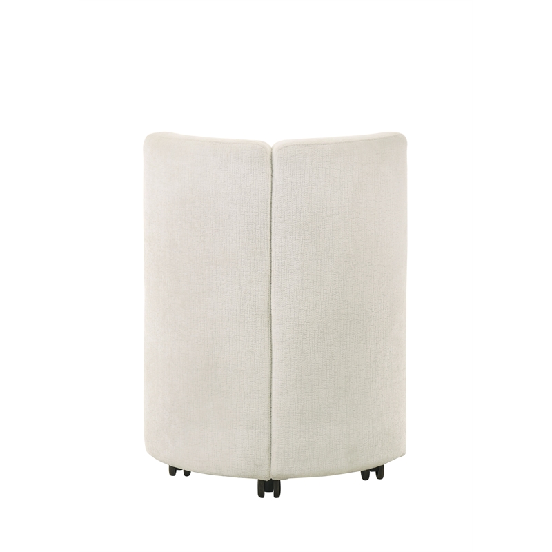Bowery Hill Chenille Upholstered Swivel Side Chair in White (Set of 2)