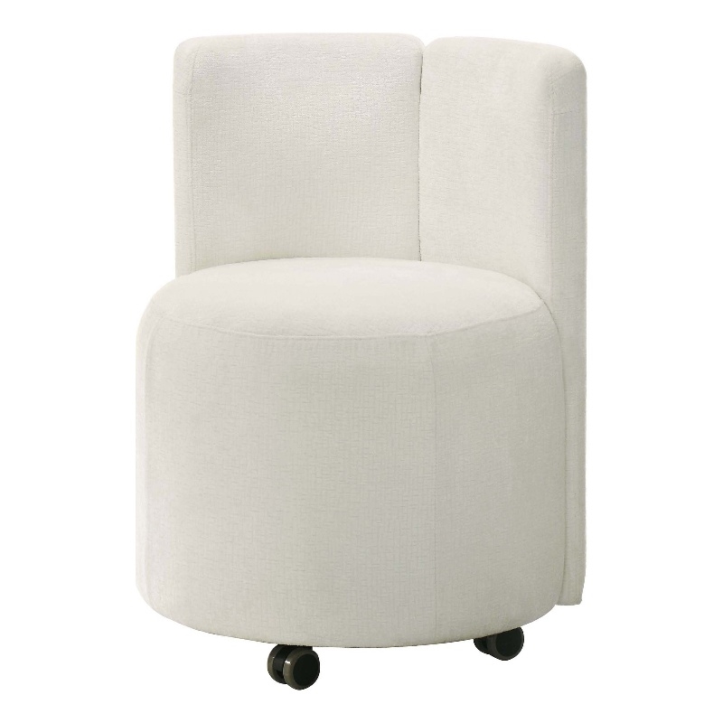 Bowery Hill Chenille Upholstered Swivel Side Chair in White (Set of 2)