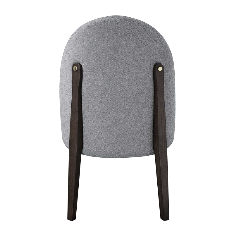 Bowery Hill Upholstered Side Chair Set of 2 in Gray and Espresso