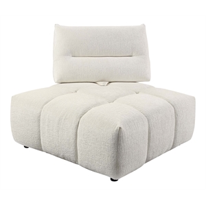 Bowery Hill Linen Fabric Upholstered Wedge in Beige with Hardwood Frame