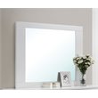 Bowery Hill Rectangular Wooden Mirror in White with Beveled Frame