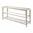Bowery Hill Rectangular Metal Sofa Table with Tempered Glass Top in Silver