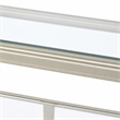 Bowery Hill Rectangular Metal Sofa Table with Tempered Glass Top in Silver