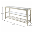 Bowery Hill Rectangular Metal Sofa Table with Tempered Glass Top in Silver